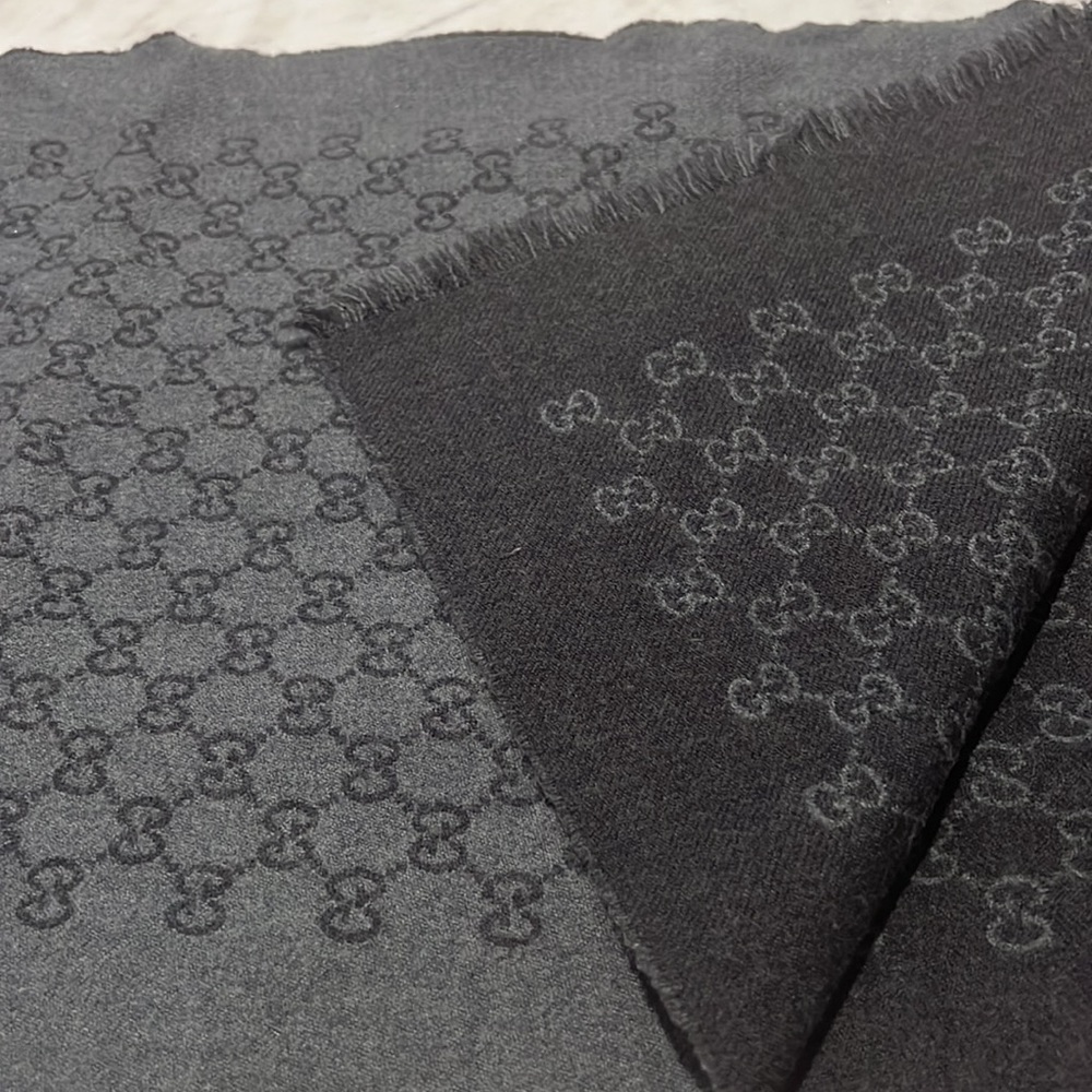 GUCCI Double Jacquard GG Wool Scarf